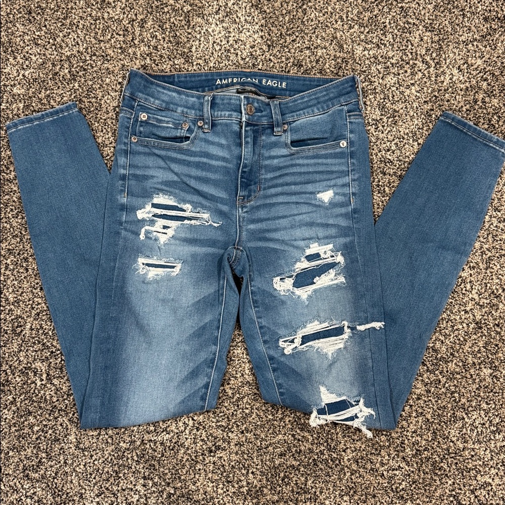 AE Next Level Patched High-Waisted Jegging NWOT - Picture 1 of 12
